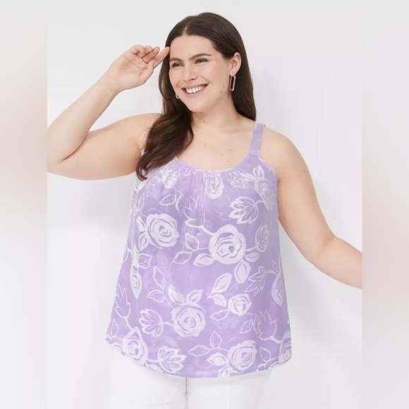 Lane Bryant Tops - LANE BRYANT STRAIGHT HEM CAMI GROSGRAIN RIBBON STRAPS 26